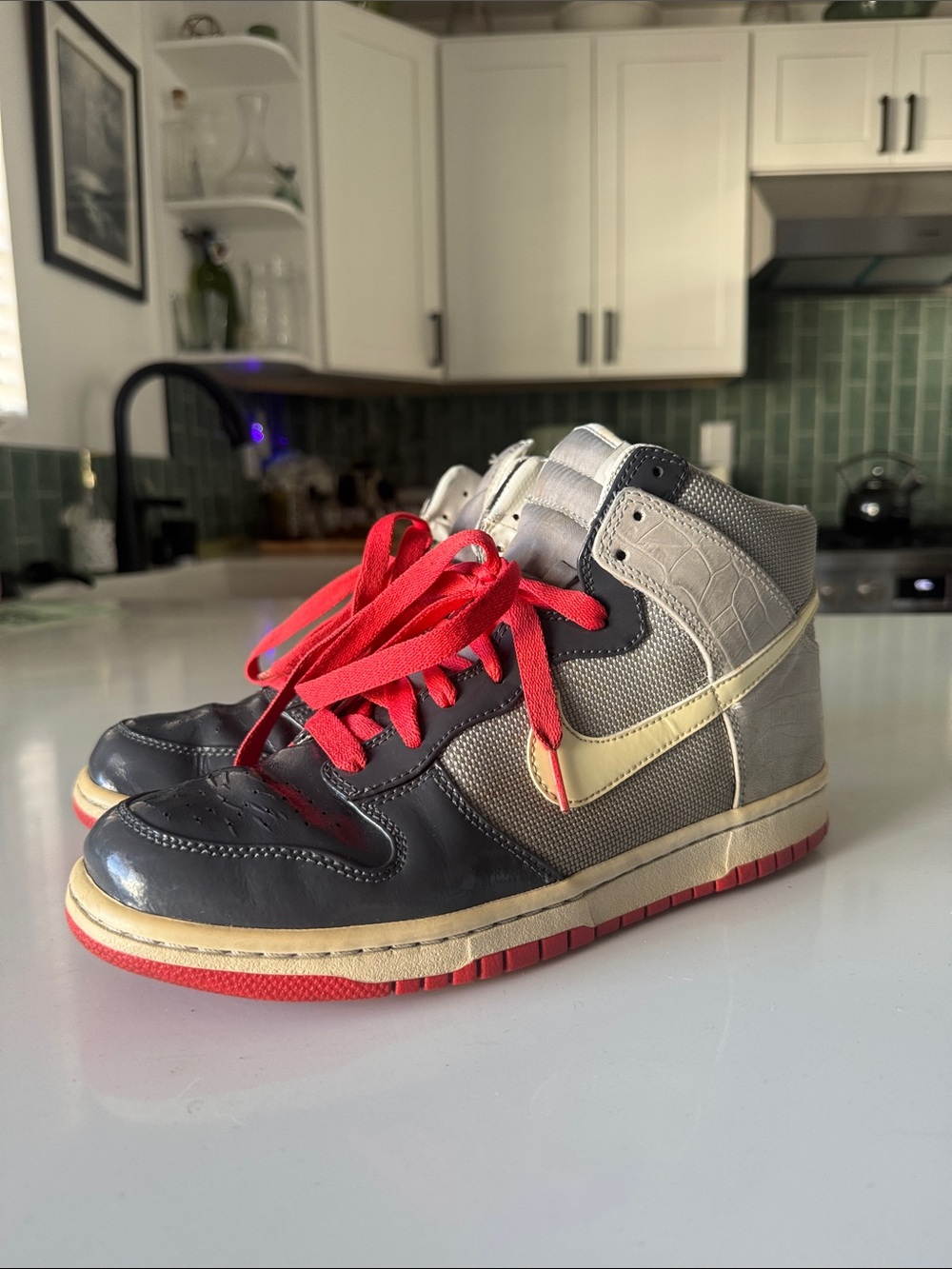 Nike High Dunk High Premium Patent Toe Sunburst